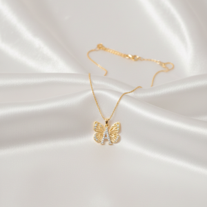 Name Pendant (A) – Butterfly Zircon Pendant Necklace