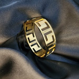 Gold plated Geometric Anti-Tarnish Bangle (1inch)