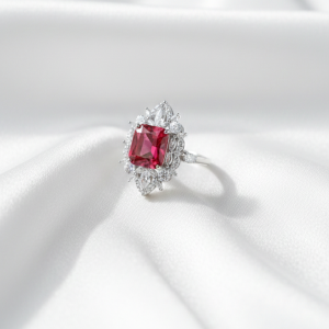 Royal Crimson Zircon Ring – Premium Red Center Stone