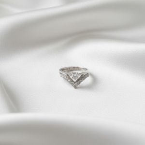 Classic Wave-centric Zircon Ring