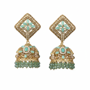 Mint Jhumki Earrings