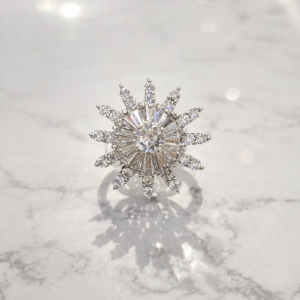 1Cart High Gloss Starburst Zircon Ring – Anti-Tarnish & Hypoallergenic